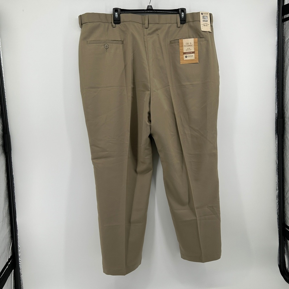 BUNDLE Haggar Cool 18 Performance Mens Navy Blue Tan Dress Pants 46x29 NWT Work - Picture 16 of 16